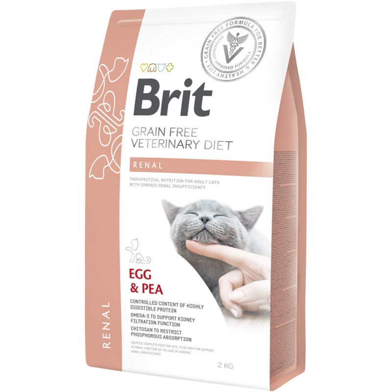 Brit VD Renal, dla kota, jajka i groszek, 2 kg