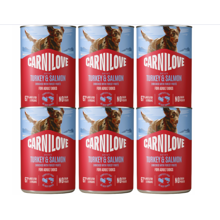 CARNILOVE DOG CAN SALMON&TURKEY  6 x 400g