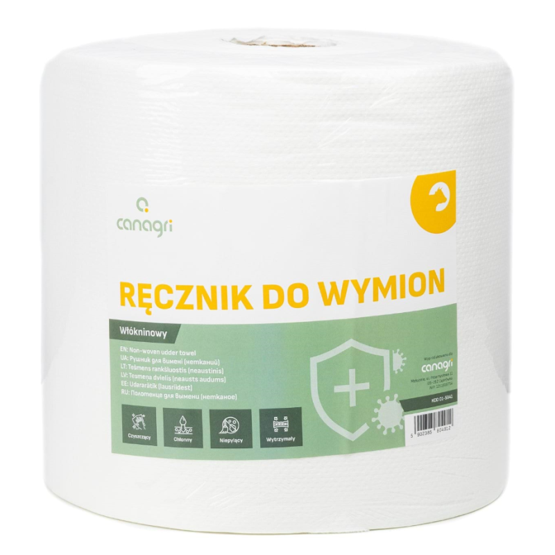 Włókninowy ręcznik do wymion, niepylący, 60 g/m2, 1800 g, 26 x 25 cm, Can Agri