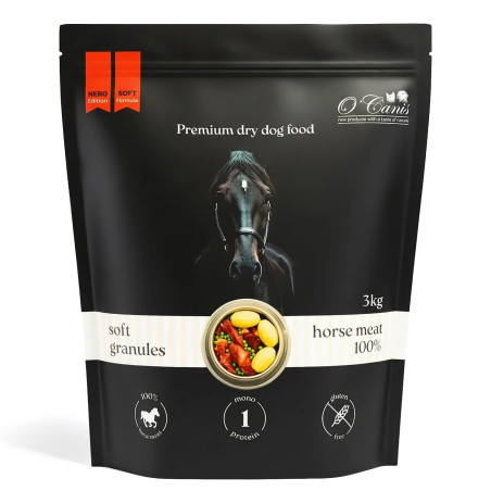 NERO Soft Premium – Sucha Karma dla Psa z Koniną i Ziemniakami | Miękkie Granulki | 3 kg