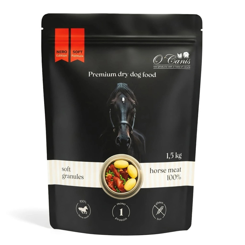 NERO Soft Premium – Sucha Karma dla Psa z Koniną i Ziemniakami | Miękkie Granulki | 1,5 kg