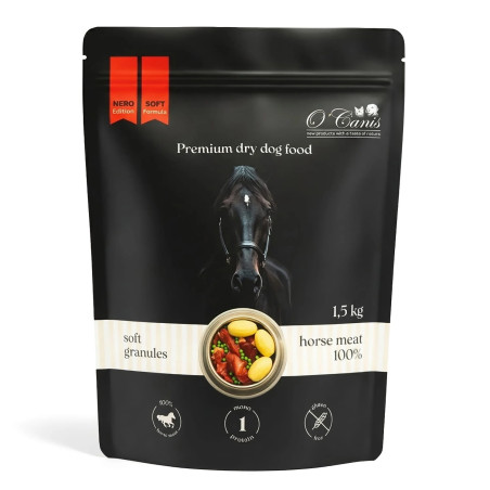 NERO Soft Premium – Sucha Karma dla Psa z Koniną i Ziemniakami | Miękkie Granulki | 1,5 kg