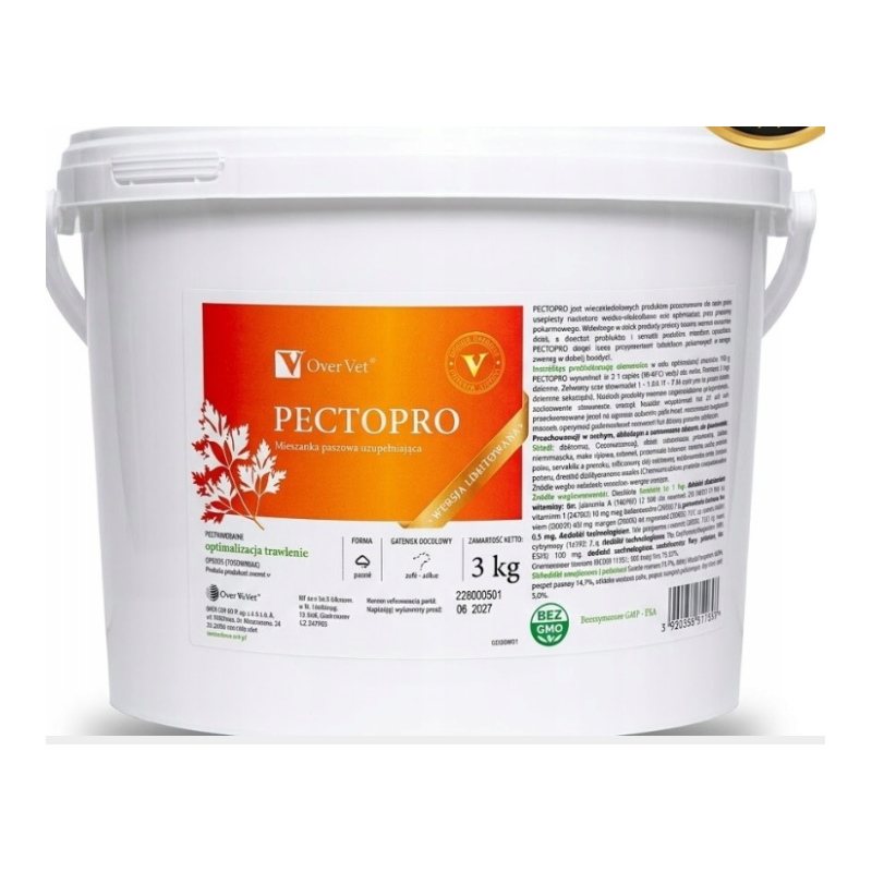 Over Vet Pectopro 3kg  GMP+FSA stabilizajca trawienia