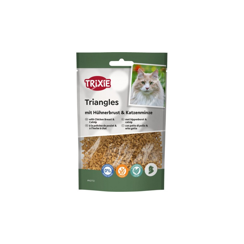 Trójkąciki z piersią kurczaka i kocimiętką, dla kota, 50 g TX-42772
