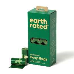 Earth Rated – Woreczki na Psie Odchody w Rolkach | Bezzapachowe | 315 Szt. (21 × 15)