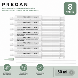 Vet Science PREGAN 8x50 ml – Preparat dla Bydła | Wsparcie Płodności i Regeneracji Macicy
