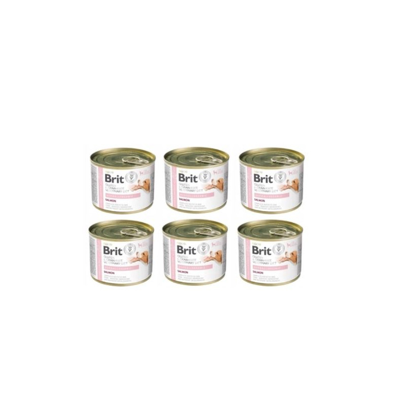 6  x BRIT GF VET. DIETS DOG  HYPOALLERGENIC ŁOSOŚ Z GROSZKIEM 200g