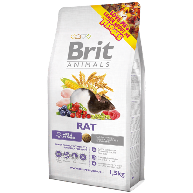 Brit Animals – Karma dla Szczurów | Wsparcie Trawienia i Odporności | 1,5 kg