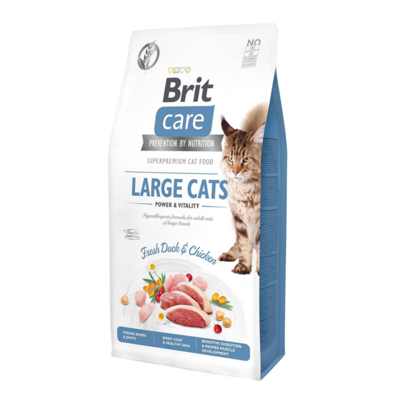 Brit Care Cat Grain-Free – Karma dla Dużych Dorosłych Kotów | Wsparcie Siły i Witalności | 7 kg