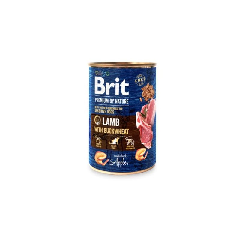 Brit Premium by Nature – Mokra Karma dla Psa | Jagnięcina z Gryką | 400 g