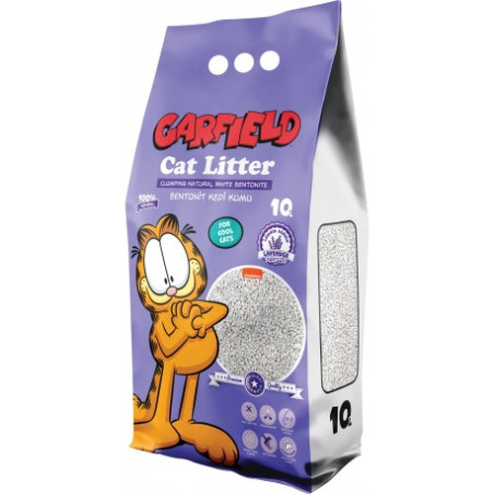 Garfield, kot, żwirek bentonitowy lawendowy 10 l