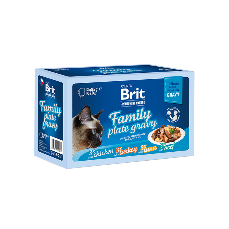 Brit Premium Cat Family Plate – Filety w Sosie Mix Smaków | 12 × 85 g