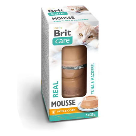 Brit Care Mousse – Tuńczyk z Makrelą dla Kota | 6 × 25 g