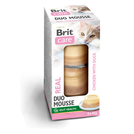 Brit Care Duo Mousse – Kurczak z Kaczką dla Kota | 6 × 25 g