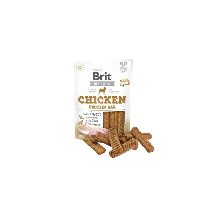 Brit Jerky – Baton Proteinowy z Kurczakiem i Owadami | 80 g