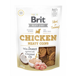 Brit Jerky – Krążki z Kurczakiem i Owadami dla Psa | 80 g