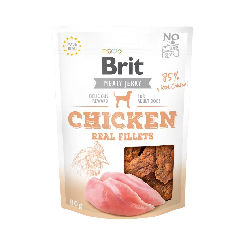 Brit Jerky – Filety z Kurczaka dla Psa | 80 g