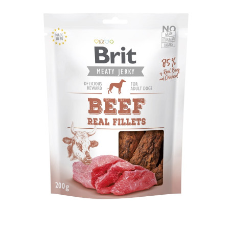 Brit Jerky Beef Fillets – Suszone Filety Wołowina i Kurczak dla Psa | 200 g