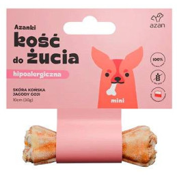 Azanki – Kość do Żucia ze Skóry Końskiej z Jagodami Goji | Mini 10 cm