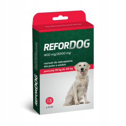 Refordog dla Psów 25–40 kg | Krople Spot-On na Pchły i Kleszcze | 3 × 4 ml