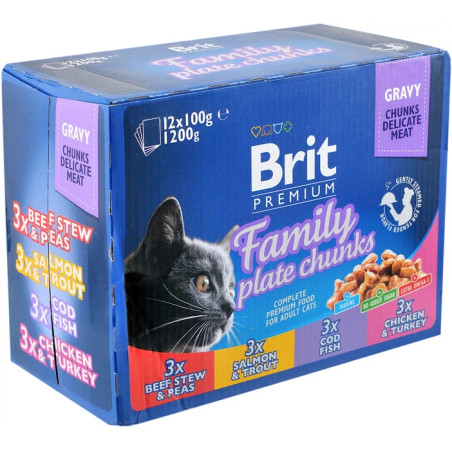 Brit Premium Cat Family Plate – Mix Smaków dla Kota | 12 × 100 g