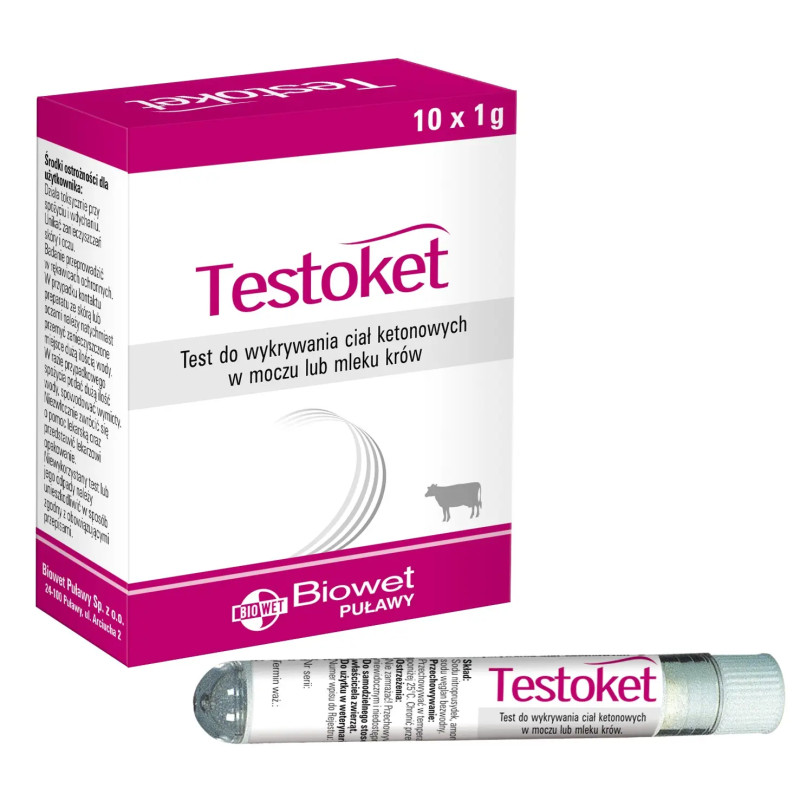 Biowet Testoket – Test na Ketozę u Krów | 10 × 1 g