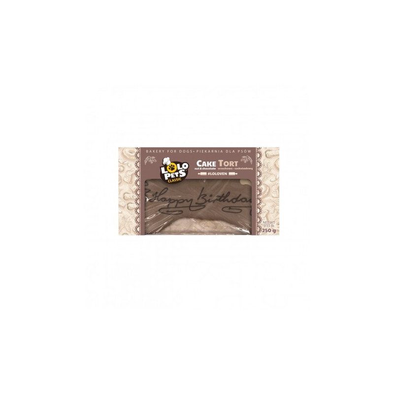 Lolo pets, pies, tort orzechowo czekoladowy, 250 g