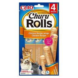 Inaba Churu Rolls, kot,  Przysmak w postaci pałeczki  nadziewanej kremem z kurczaka 4x10 g,