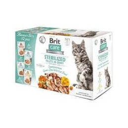 Brit Care Cat Sterilised Flavour Box Pouch - saszetki 12 x 85 g Mokra karma dla kotów sterylizowanych