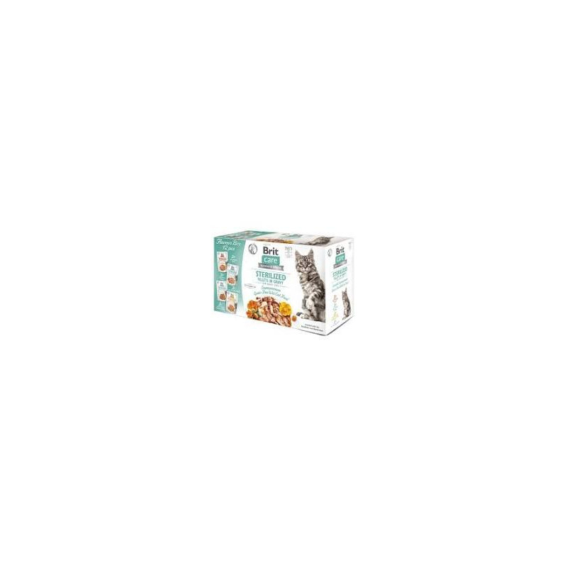Brit Care Cat Sterilised Flavour Box Pouch - saszetki 12 x 85 g Mokra karma dla kotów sterylizowanych