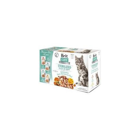 Brit Care Cat Sterilised Flavour Box Pouch - saszetki 12 x 85 g Mokra karma dla kotów sterylizowanych