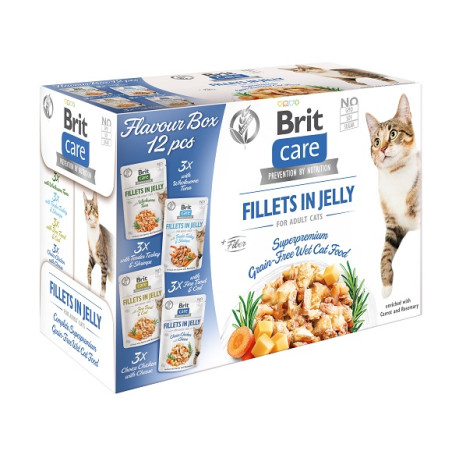 Brit care flavour box, mix smaków filety wgalaretce 12 szt x 85 g