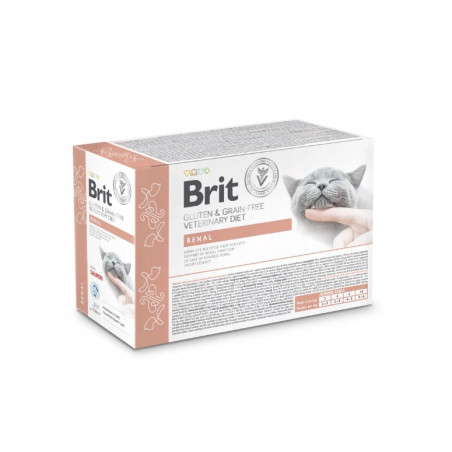BRIT GF VET. CAT POUCH RENAL 12x85g