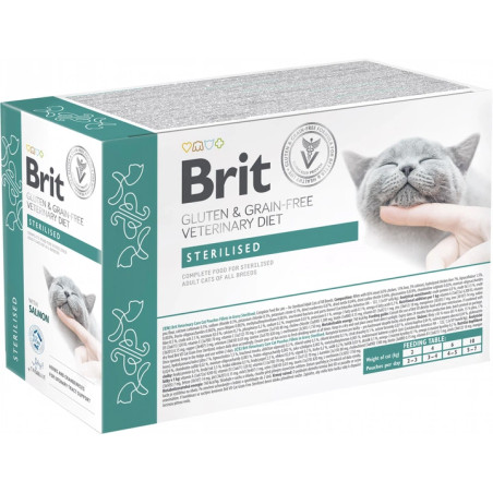BRIT GF VET. CAT POUCH STERILISED 12x85g