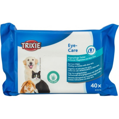 Trixie, Chusteczki nawilżane do oczu, z aloesem, uniwersalne, 40szt