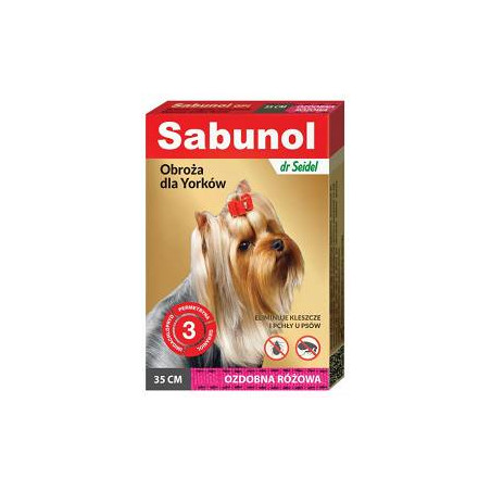 Dermapharm, Sabunol GPI, obroża dla Yorka, 35 cm, różowa
