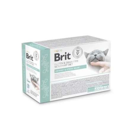 BRIT GF VET. CAT POUCH URINARY&STRES RELIEF 12x85g, saszetki weterynaryjne dla kota