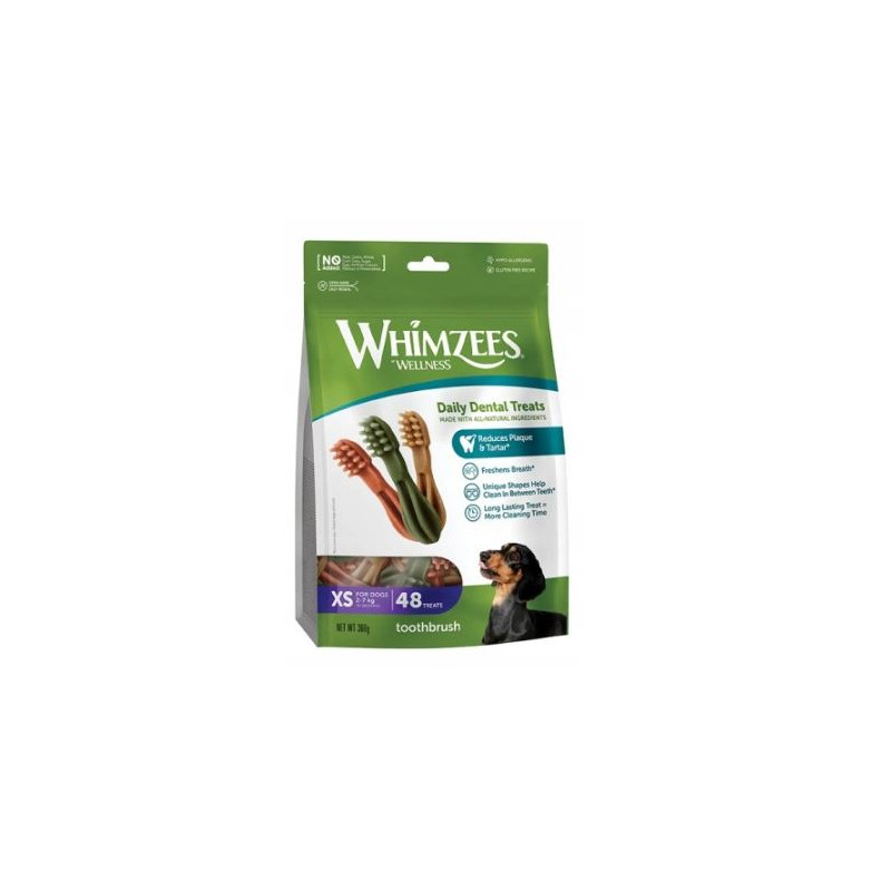 Whimzees, gryzaki w kształcie szczoteczki, XS, 48 szt