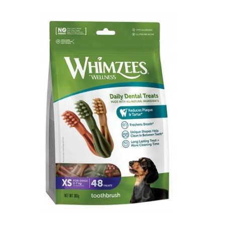 Whimzees, gryzaki w kształcie szczoteczki, XS, 48 szt