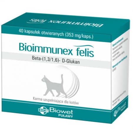 Biowet Bioimmunex felis 40 kaps na odporność dla kotów