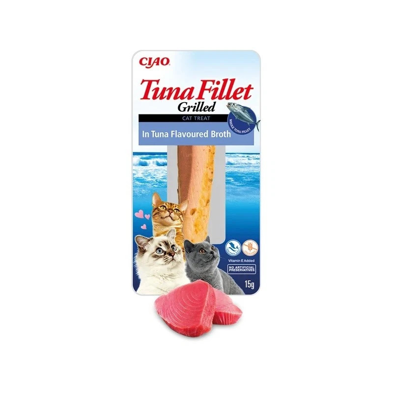 Inaba, cat tuna fillet, delikatnie grillowany filet z tuńczyka w bulionie z tuńczyka, przysmak dla kota, 15g EU001