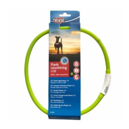 Trixie, Opaska / obroża USB dla psa, świecąca, zielona, 70cm