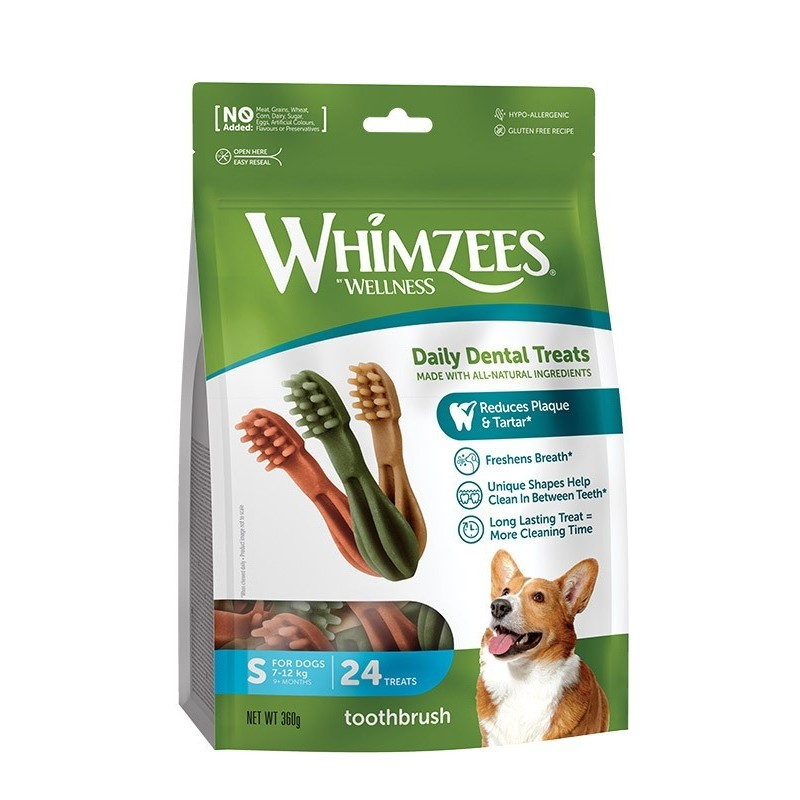 Whimzees, gryzaki w kształcie szczoteczki, S, 24 szt