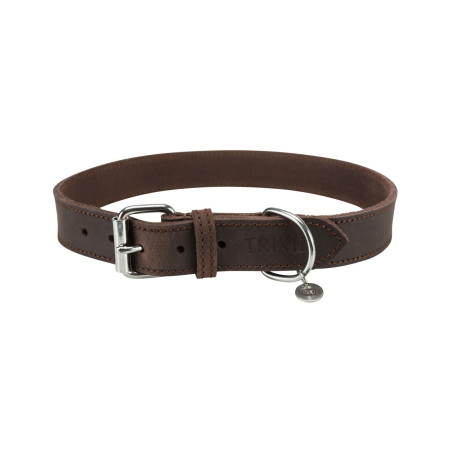 Trixie, obroża skórzana brązowa, L-XL, 57-66cm 19009