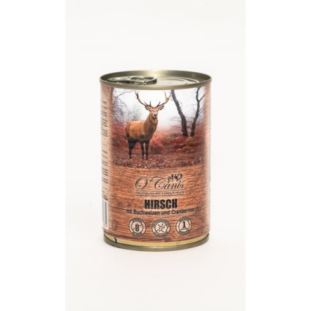 O'Canis, pies, jeleń z kaszą gryczaną, puszka 400 g