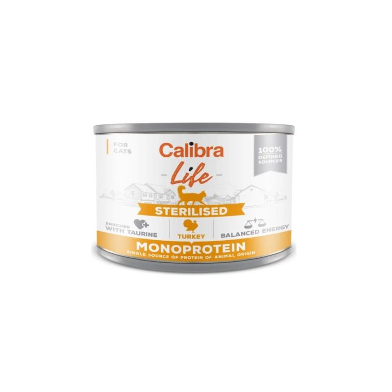 Calibra, karma z indykiem dla kotów sterylizowanych, 200 g 126336