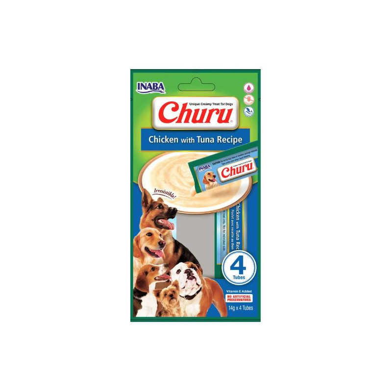 Inaba Dog Churu Kurczak z tuńczykiem 4x14g, Przysmaki dla psa