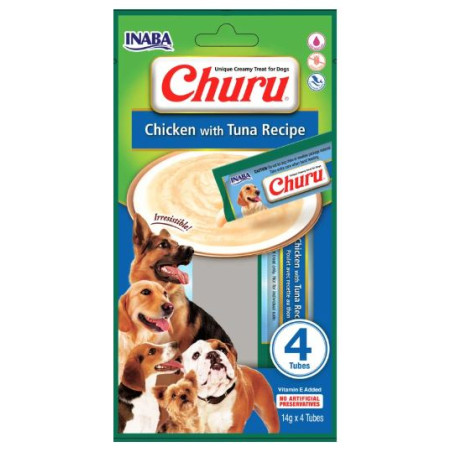 Inaba Dog Churu Kurczak z tuńczykiem 4x14g, Przysmaki dla psa