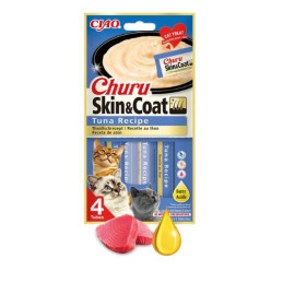 INABA Churu Skin&Coat Tuńczyk przysmak 4x14g, Przysmaki dla kota