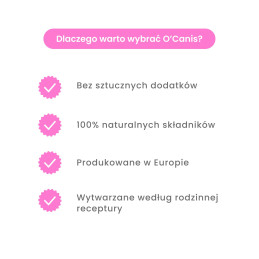 O'Canis  dla psów z jeleniem, prosem, czerwonym burakiem 1,5kg sucha karma premium dla psa